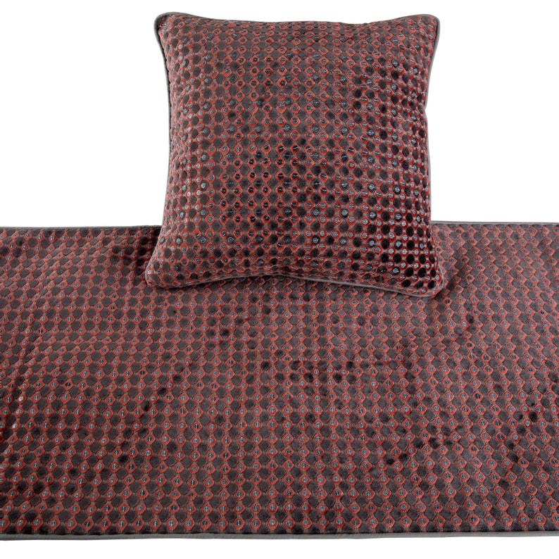 The HomeCentric Decorative Pillow Cover, Decorative Peach & Grey