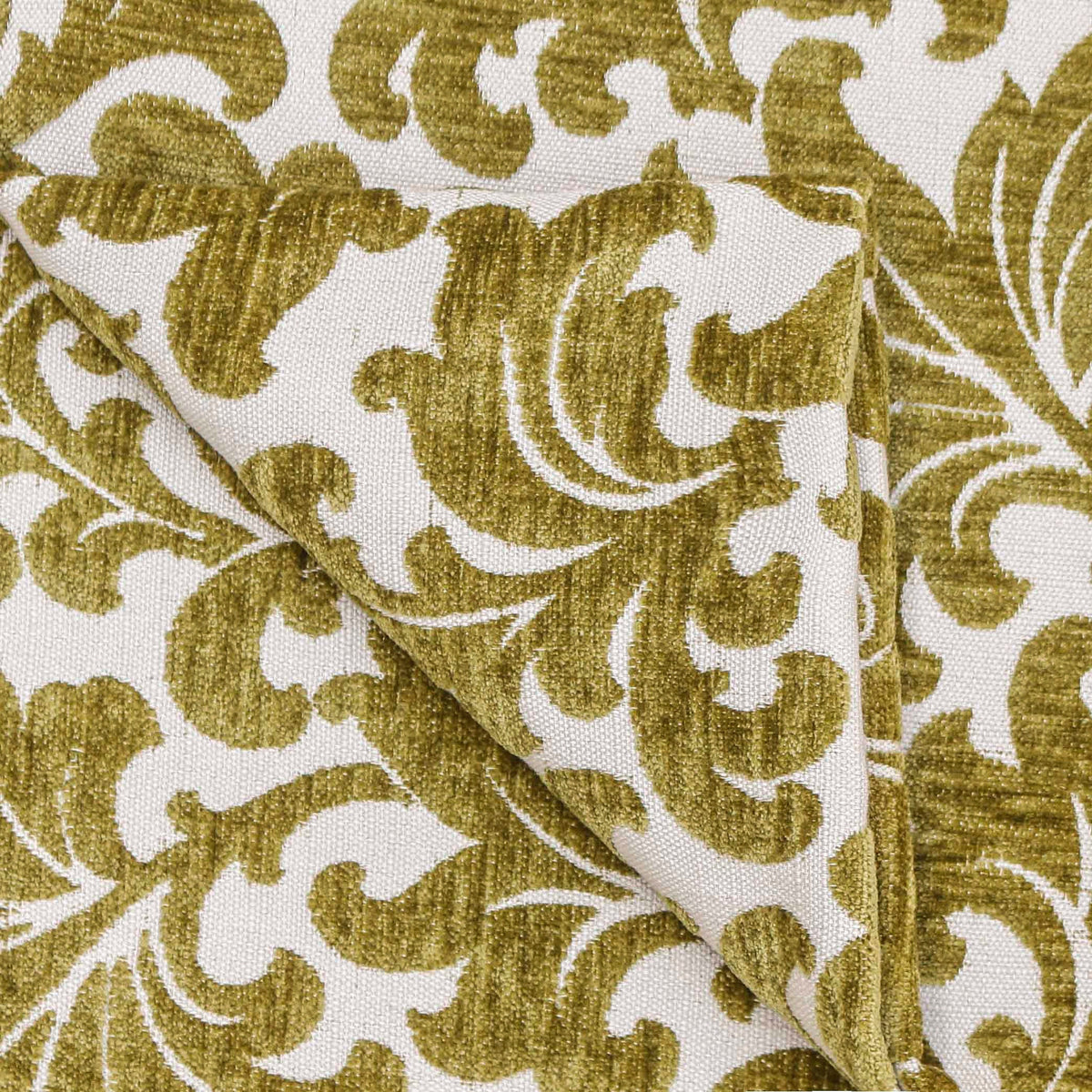 Chartreuse Flowers Jacquard Velvet Fabric By The Yard – The HomeCentric