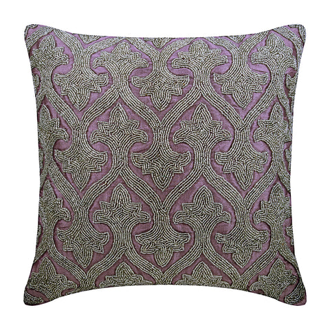 18 x 18 Purple & White Fancy Design Throw Pillow