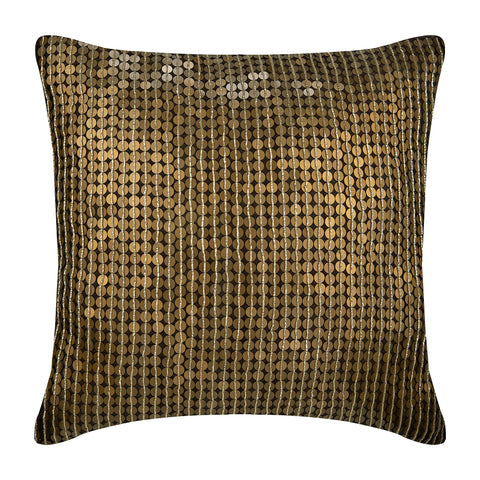 18'' x 18'' Modern Black & Gold Throw Pillow Cover Silk Cushion Protector