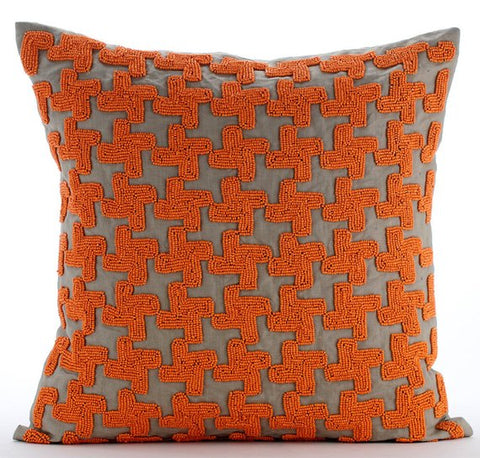 Orange & Copper Throw Pillow Covers, Handmade Decorative Cushion Cover –  The HomeCentric